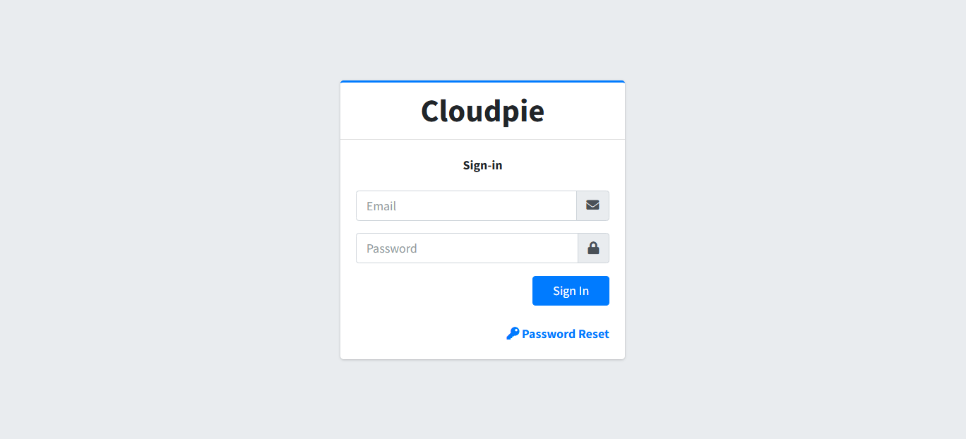 Screenshot of Login Page